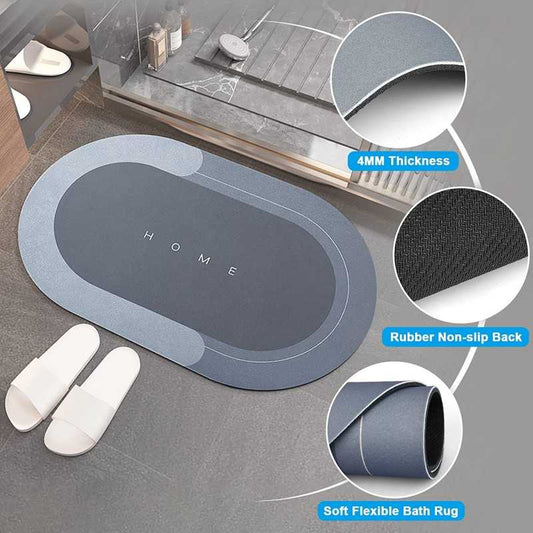 Bath Mat Water Absorbent Non-Slip Shower Room, Tub, Entryway, Kitchen, Sink