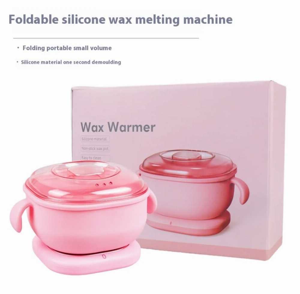 Portable Silicone Wax Warmer 400ML Foldable Wax Heater Hair Removal Wax Machine SPA Body Epilator Paraffin Wax Pot