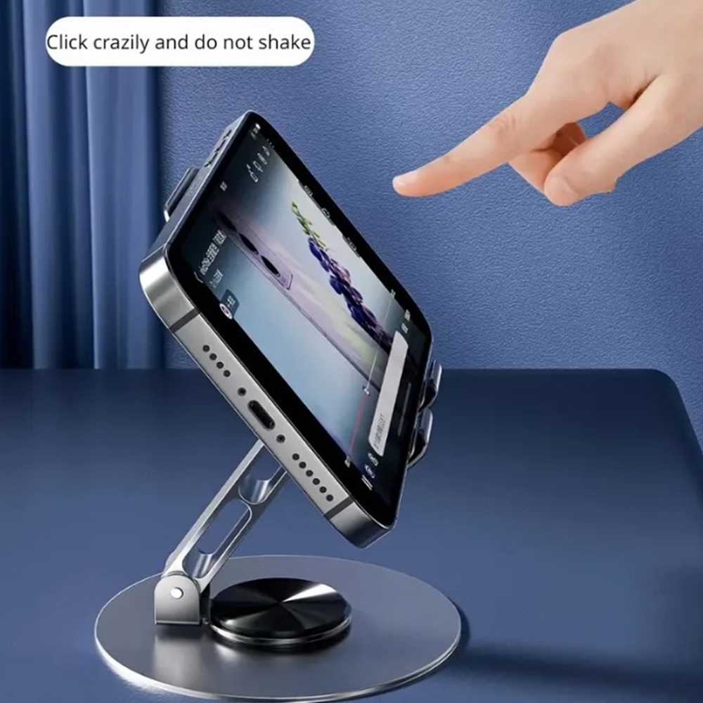 Universal Full Metal Mobile Phone Stand 360° Rotating Aluminum Alloy Base Desktop Tablet Phone Holder Stand