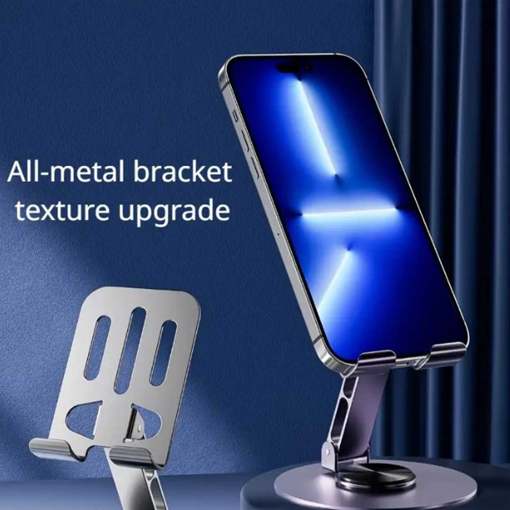 Universal Full Metal Mobile Phone Stand 360° Rotating Aluminum Alloy Base Desktop Tablet Phone Holder Stand